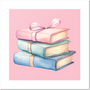 Cute Pastel Books Posters and Art